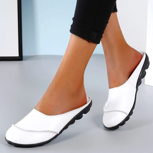 Melomna Slippers: Leather Soft Stride Harmony Shoes - Enhance Your Style & Comfort