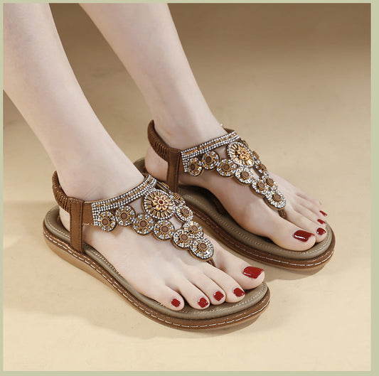 Melomna Flat Bottom Clamp Foot Comfortable Sandals